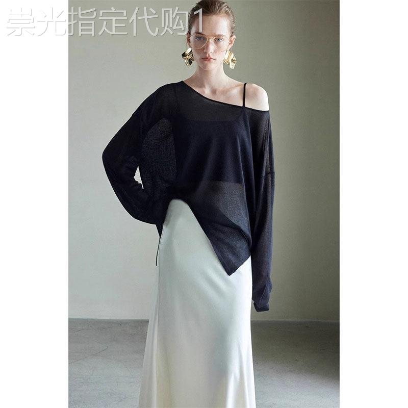 法式高级感冰丝针织防晒T恤女夏季宽松慵懒轻薄空调罩衫薄纱上衣