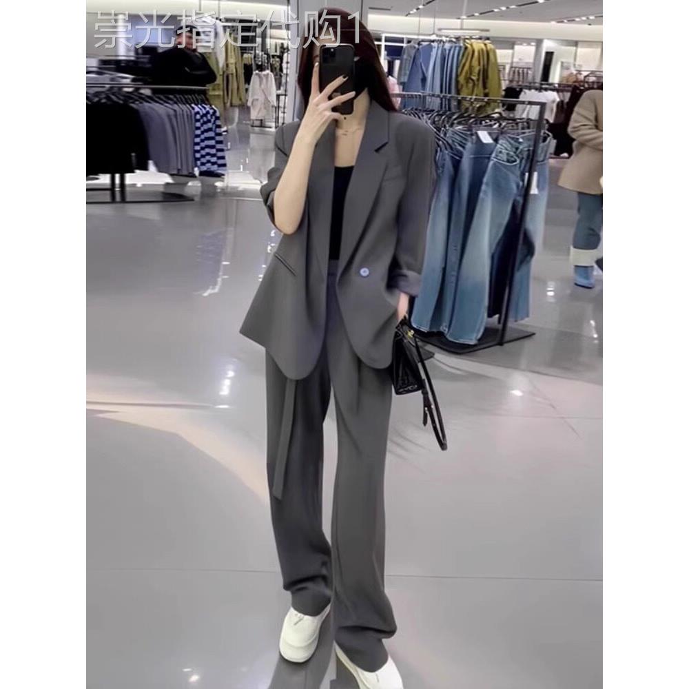 时尚品牌高端女装套装春秋季新时尚休闲职业套装夹克阔腿裤两件套