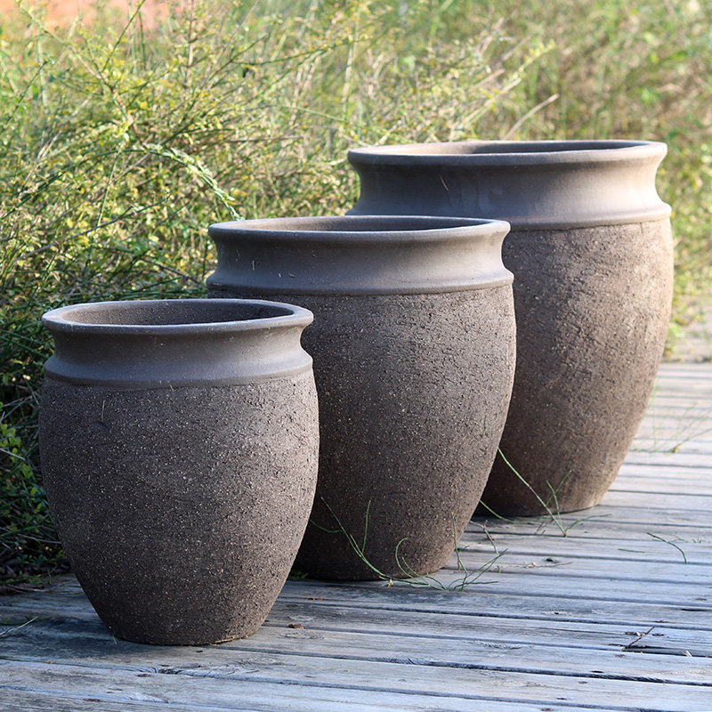 高档落地特大号紫砂花盆庭院种树粗陶土泥瓦复古大码花盆清仓特价