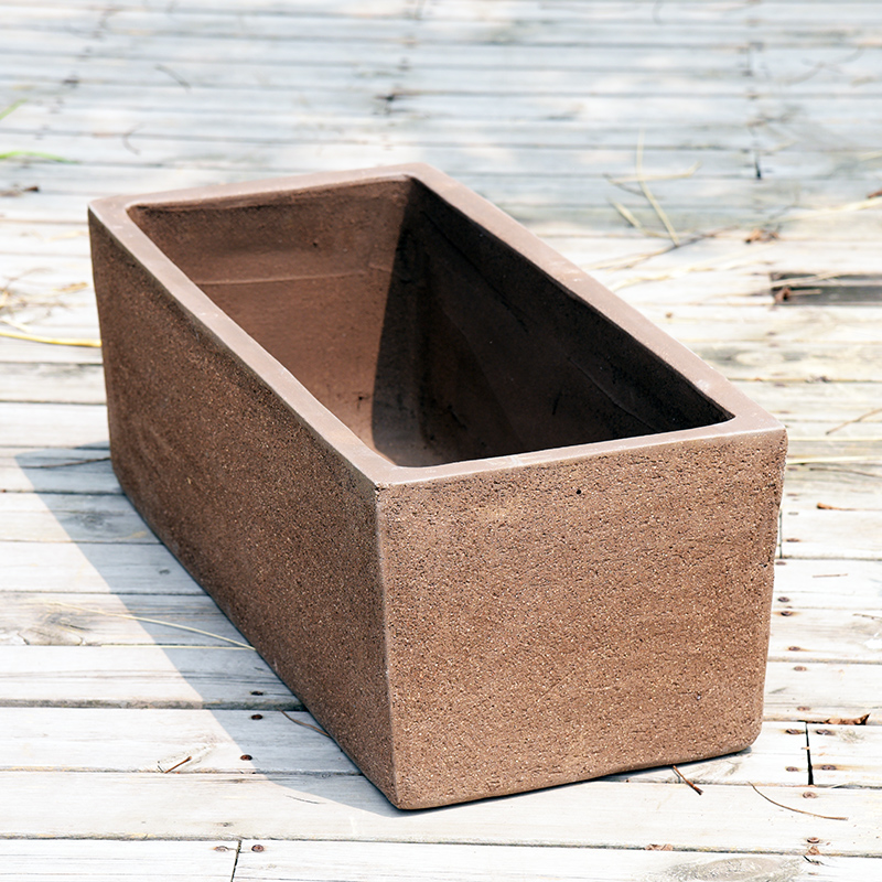特大号长方形马槽紫砂花盆粗陶荷花睡莲池陶瓷罐大口径水培盆景盆