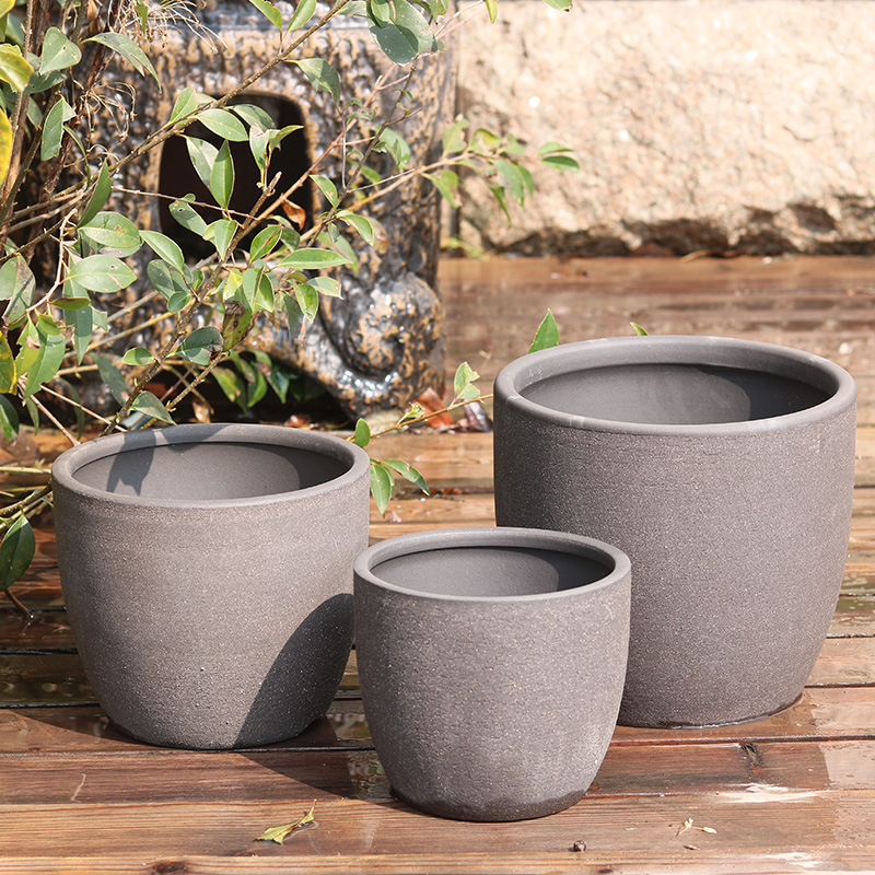 特价高深圆型简约风紫砂透气陶罐