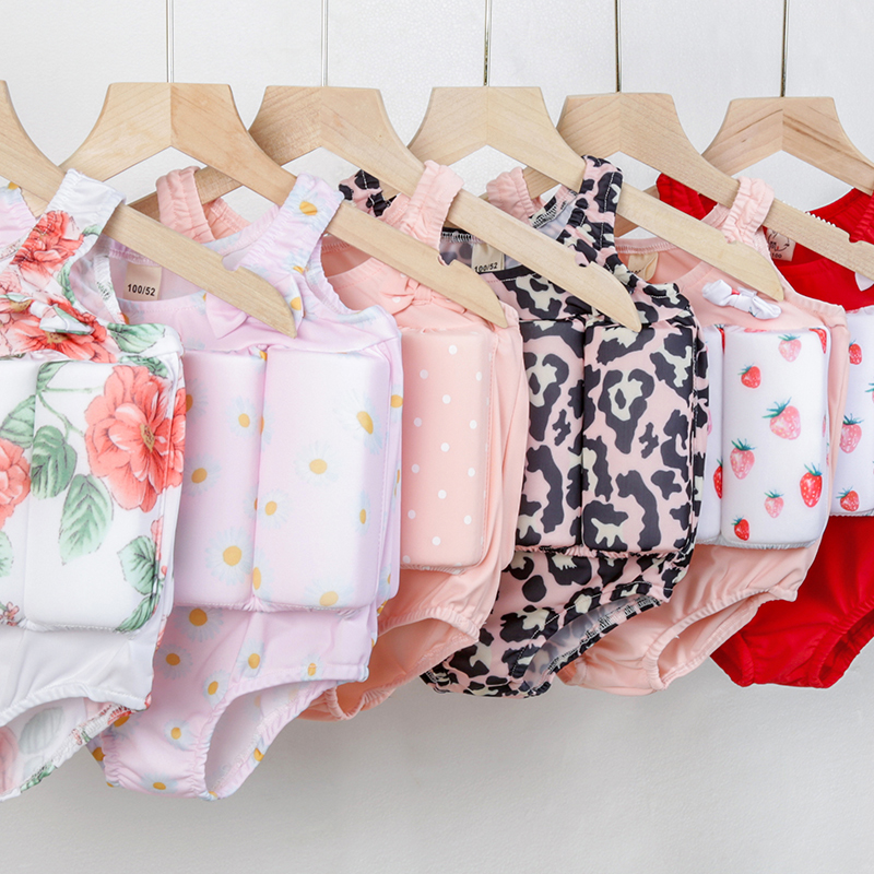 儿童浮力泳衣婴儿游泳衣速干连体女童可爱小童2-3岁小孩1泳装宝宝