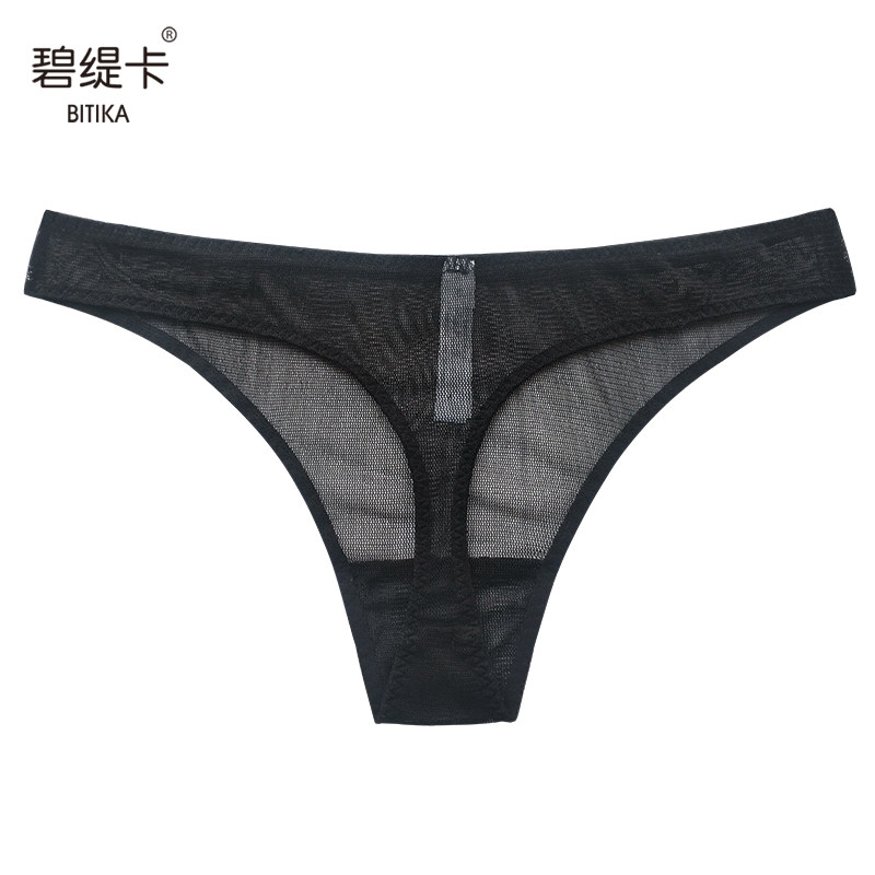 真丝低腰无痕丁字裤女 黑色情调透明小裤头 简约舒适情调女士内裤,女士内衣/男士内衣/家居服,女丁字裤,淘宝优惠券,粉丝福利购,淘宝优惠卷