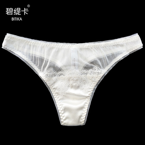 桑蚕丝半透明情调内裤性感丁字裤