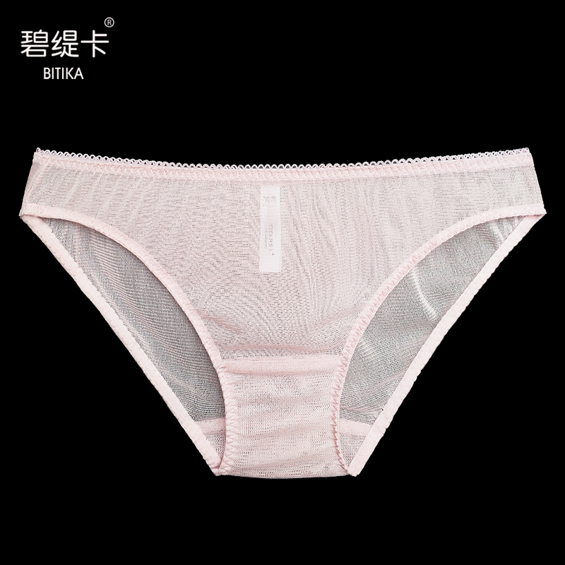 真丝透明女士内裤性感网纱三角裤
