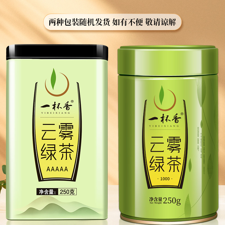 新茶一杯香明前云雾绿茶 茶叶2盒共500g春茶日照充足散装茗茶