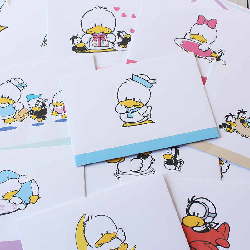 10款呆萌可爱小鸭子信封信纸套装 简约唯美小清新信笺包邮可定制