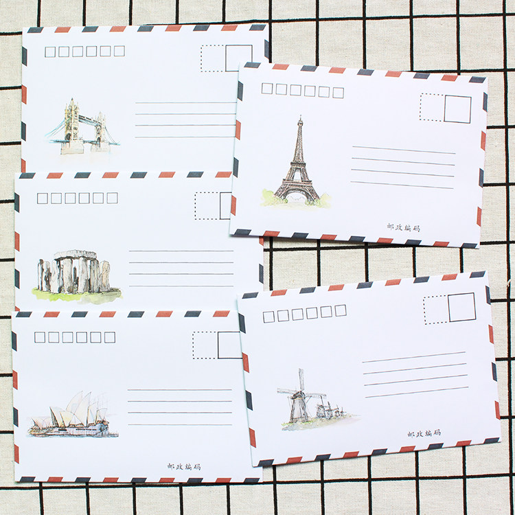 可邮寄复古创意简约西式双胶纸信封信纸套装 告白情书信笺可定制