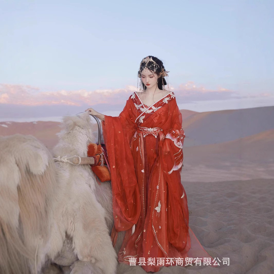有香如故【红鸢尾】汉服女南北朝重工刺绣红色婚服日常套装