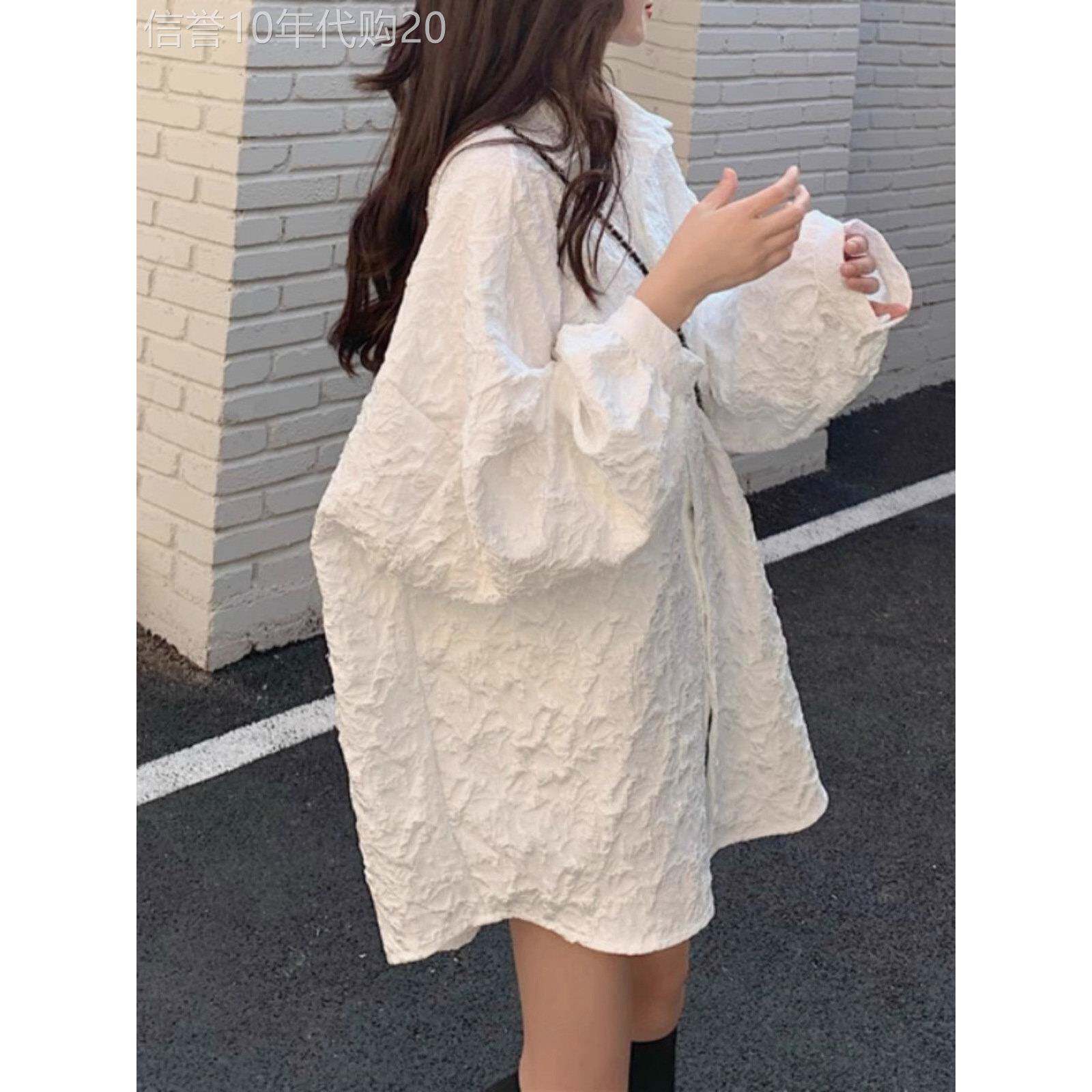 白衬衫女式长袖2025春秋季新款宽松大码慵懒风格设计衬衫夹克上衣