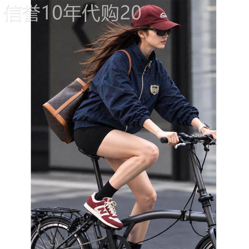 美式复古运动风立领短外套女秋拉链撞色拼接棒球夹克上衣运动穿搭