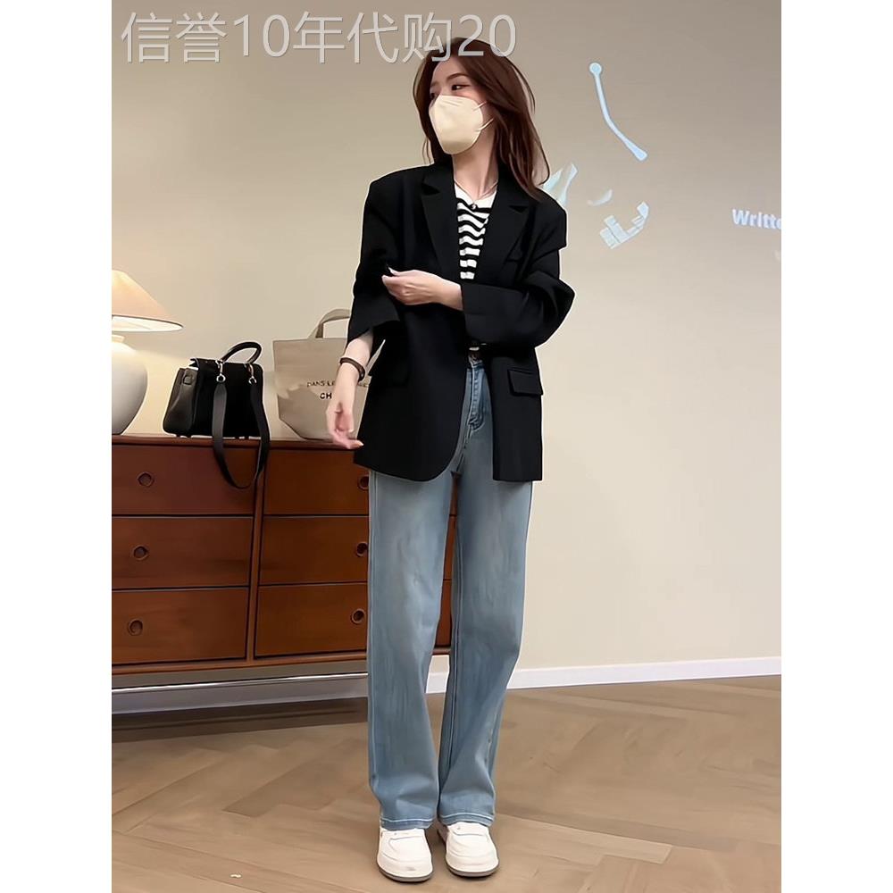 Wfyo/黑色女式小西装夹克2025春季新款韩式街头风格小高端休闲套