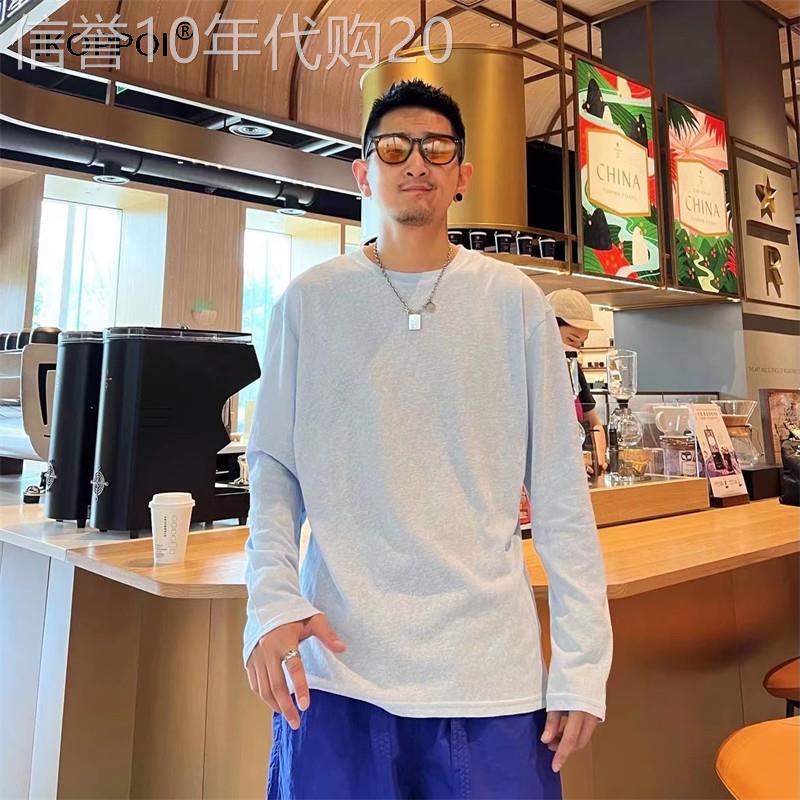 高端男士薄款宽松长袖T恤防晒衣2026夏季韩版休闲帅气简约上衣服
