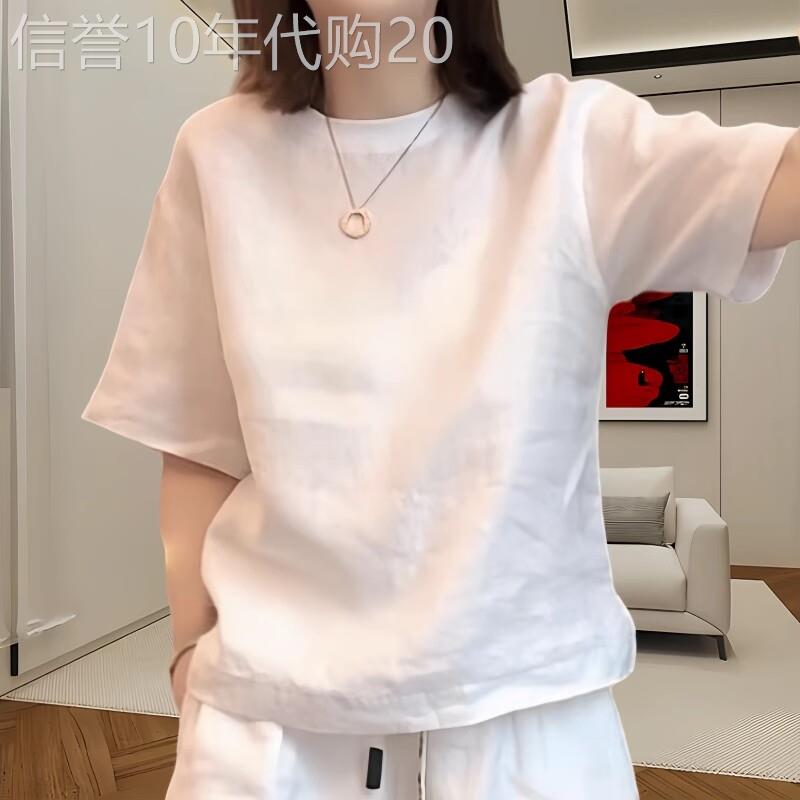 韩国白色圆领短袖t恤女夏季新款宽松百搭休闲简约半袖体恤上衣潮