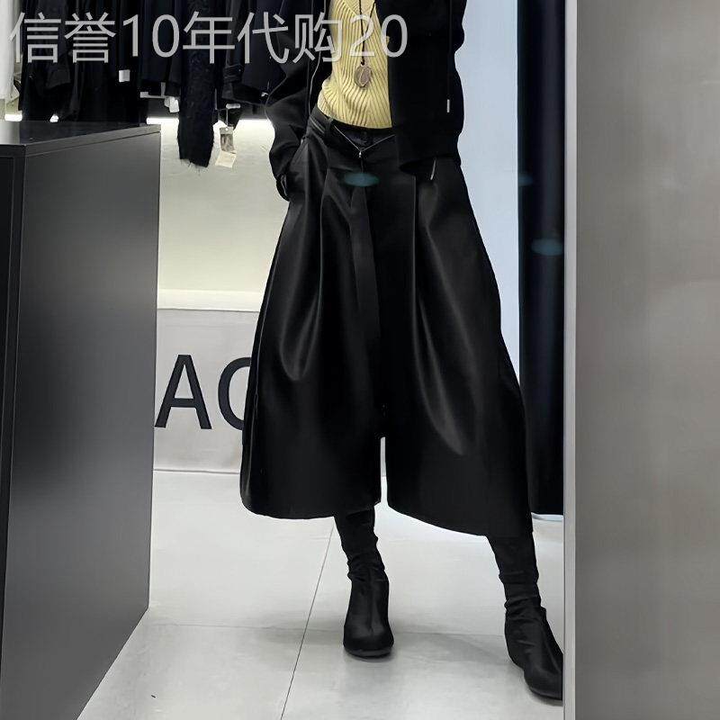 黑色皮裤女2026春季流行爆款高腰显瘦时尚高级感气质宽松阔腿裤子