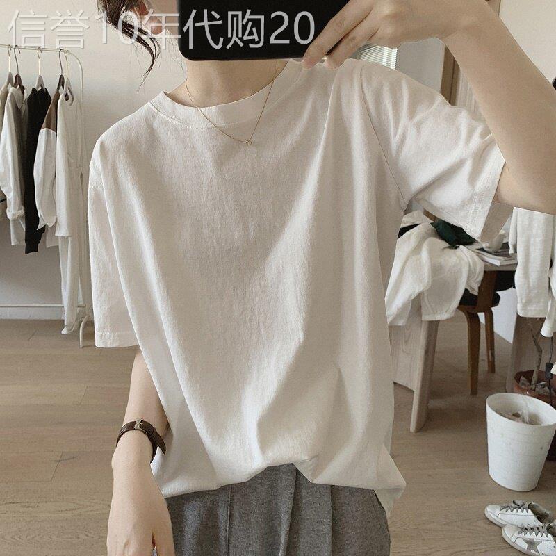 棉麻短袖t恤女士夏季欧货亚麻小衫圆领基础款纯色上衣半袖打底衫