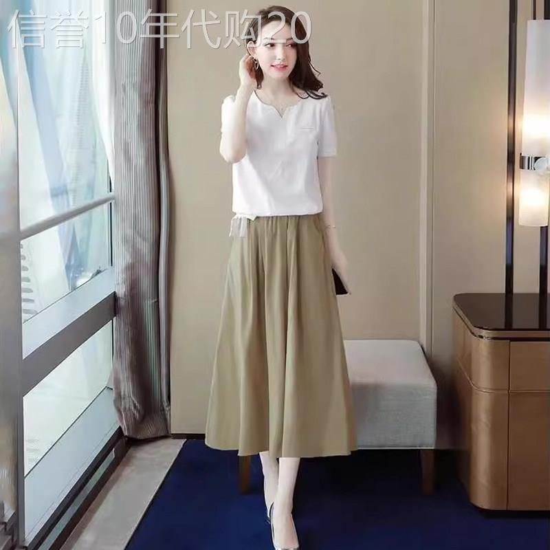 潮牌时尚套装女2026夏季新款法式高级感休闲洋气棉麻半身裙两件套
