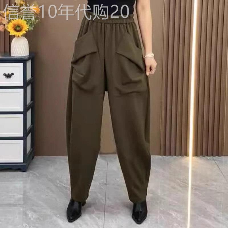 哈伦裤女士夏季薄款2025新款高腰宽松显瘦小个子休闲 罗卜灯笼裤