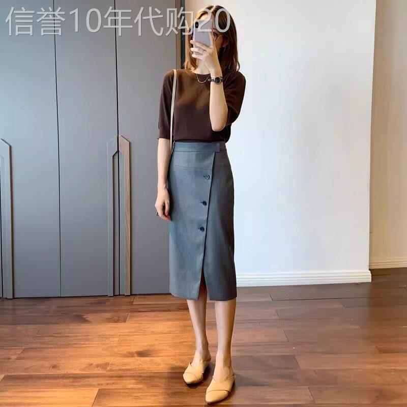 潮牌西装半身裙女夏季高腰显瘦职业设计感小众气质休闲开叉包臀裙