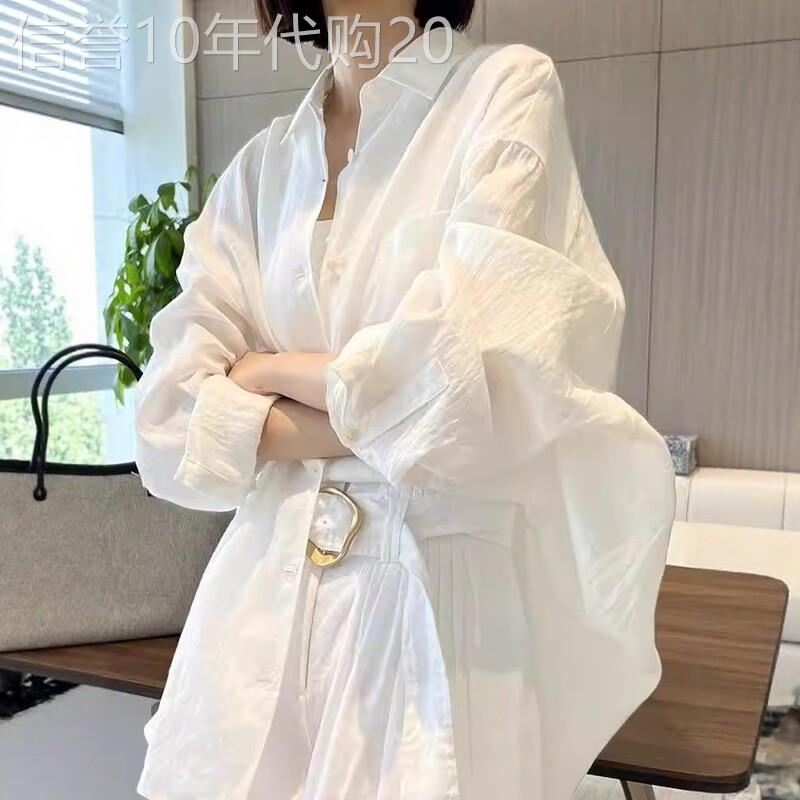 棉麻防晒衬衫女夏季薄款2026年新款休闲时尚宽松亚麻衬衣大码上衣
