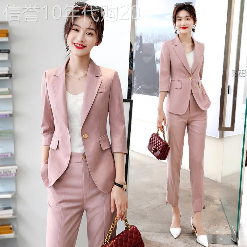 高端西装套装女秋装2025新款韩版修身职业休闲气质时尚西服两件套