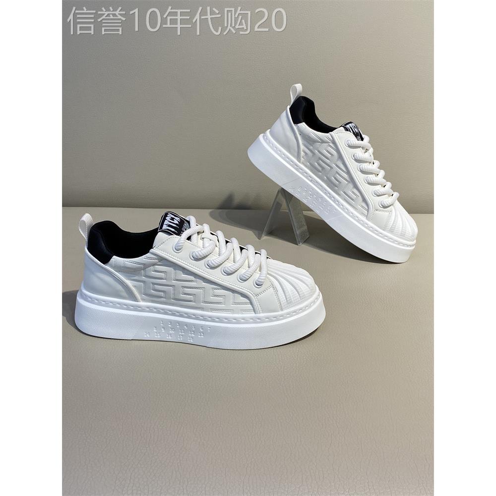 轻奢小白鞋韩版休闲鞋男款春秋潮流贝壳头厚底轻便低帮板鞋运动鞋