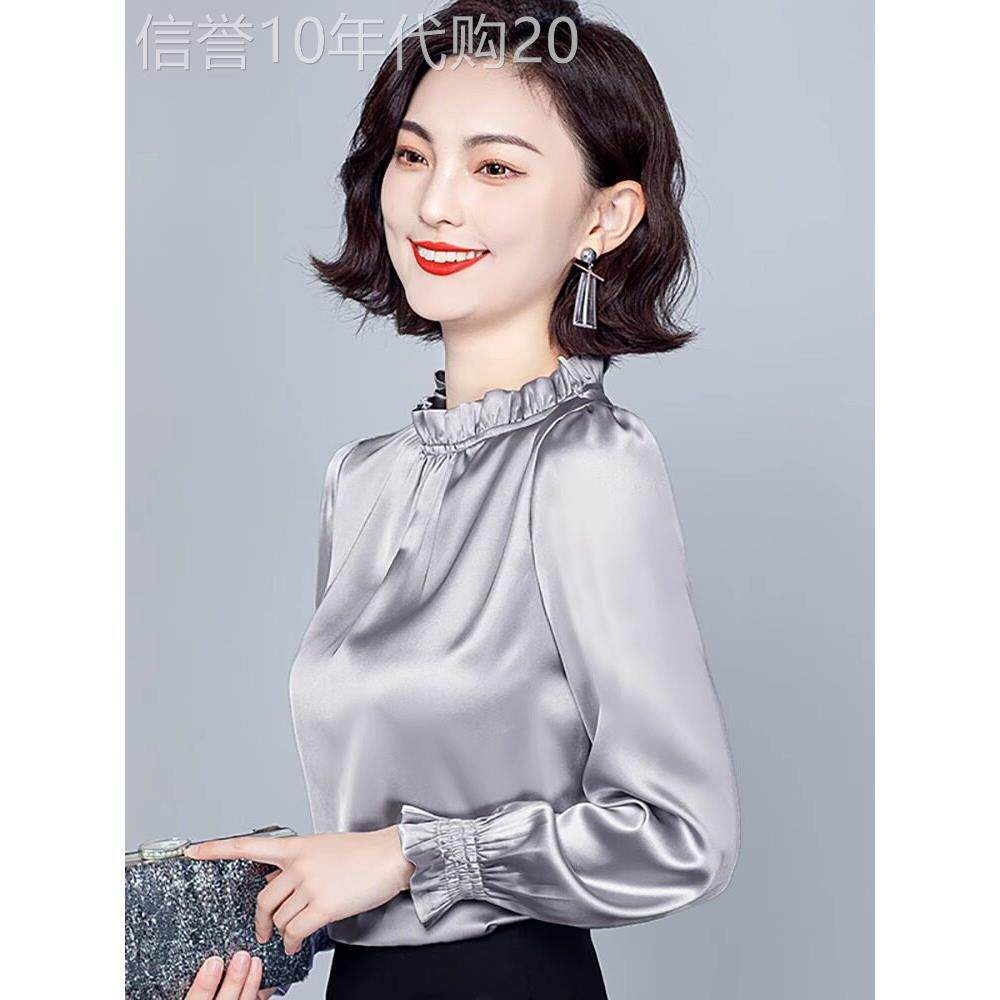 雪纺衬衫女长袖春秋季2025新款设计感小众时尚洋气内搭打底衫上衣