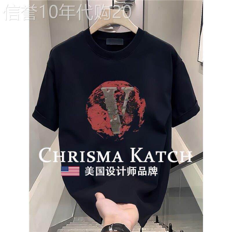 出口美国Chrisma Katch~纯棉短袖时尚印花上衣宽松百搭半袖体恤