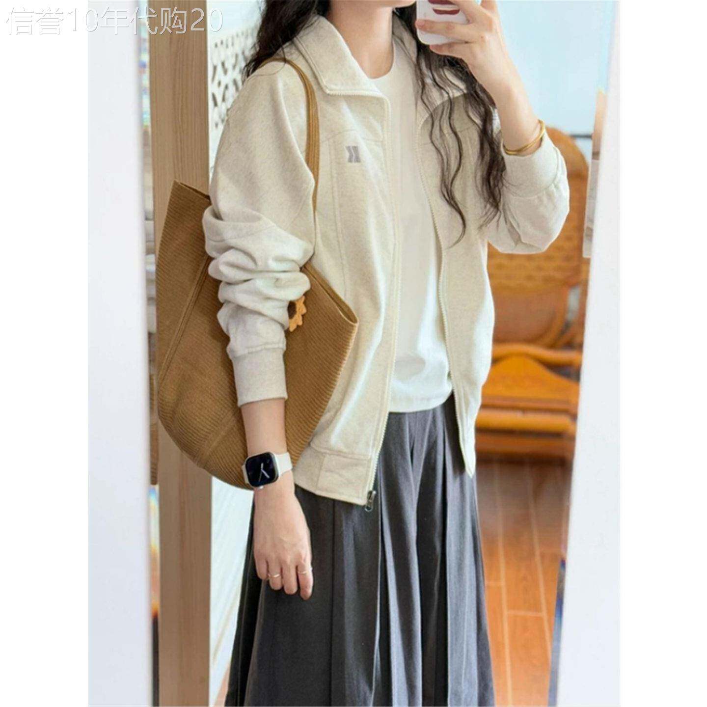 棒球服卫衣女春秋薄款2026新款美式复古短款宽松夹克外套开衫上衣