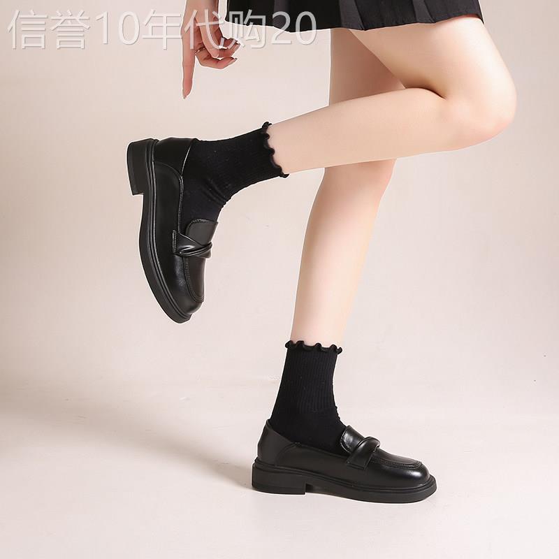 香港女鞋百搭超软小羊皮单鞋jk制服鞋平底英伦风小皮鞋乐福鞋配裙