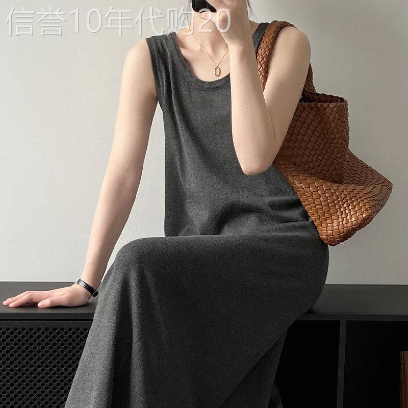 法式赫本风背心裙洋装女夏季2026新款复古气质显瘦无袖针织长裙