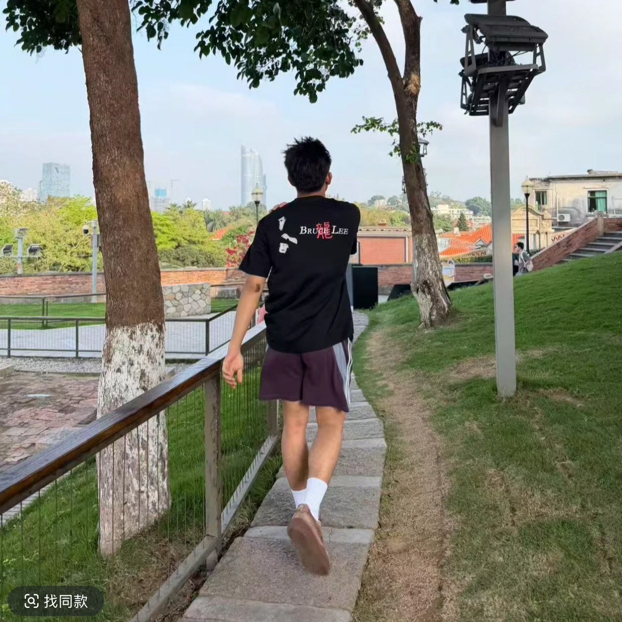 SYSSR【李小龙】中国风双龙功夫印花国潮百搭夏季休闲短袖正肩T恤图片