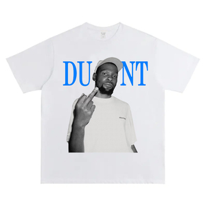 美式杜兰特复古印花短袖T恤男潮流纯棉重磅宽松夏季高街半袖上衣