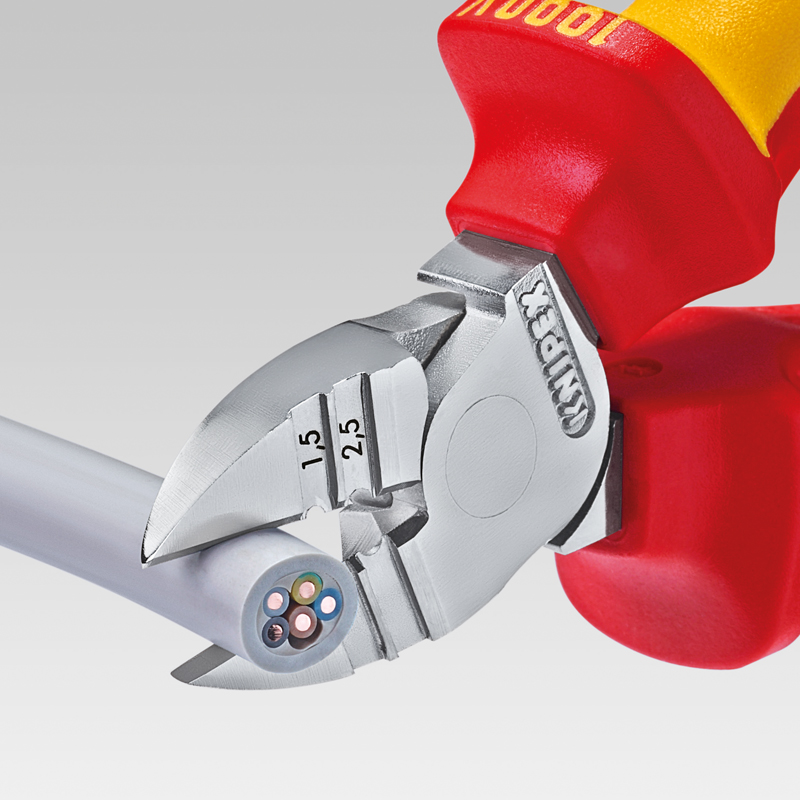 KNIPEX德国凯尼派克工具6寸绝缘斜口细长刀刃剥线钳160mm1426160