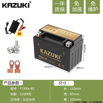 YTX9-BS摩托车干电瓶豪爵铃木骊驰GW250-F-S GSX250R DL250蓄电池
