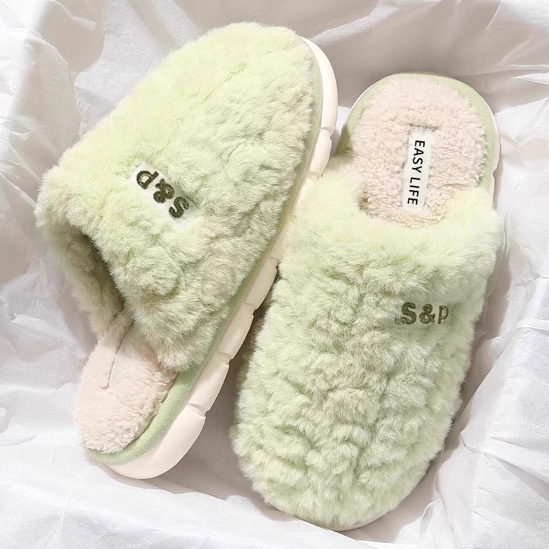 棉拖鞋女士冬季2025新款室内家居用防滑保暖加厚底毛毛绒软底棉拖