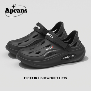 男外穿夏季 防滑沙滩凉鞋 洞洞鞋 新款 厚底增高涉水拖鞋 男休闲鞋