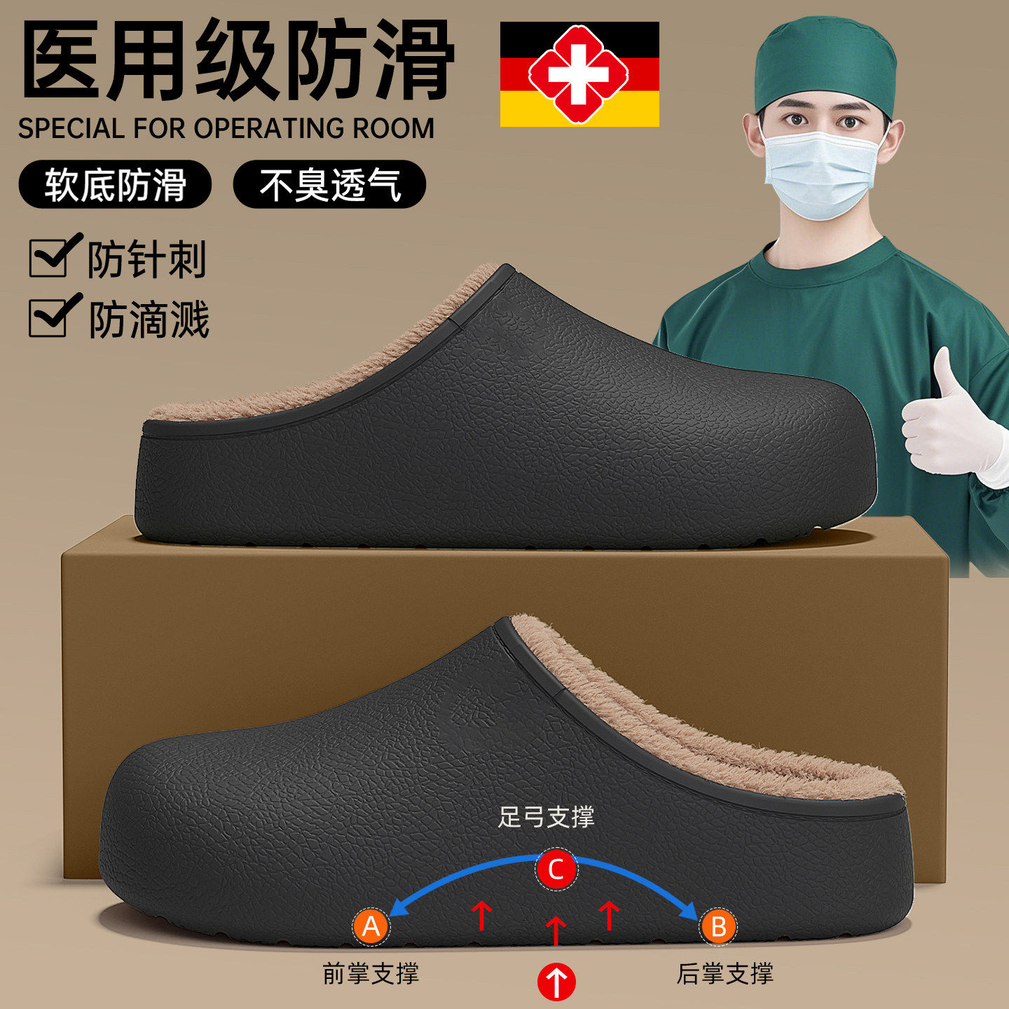手术室棉拖鞋男款2025新款冬季室内家居防滑防水护士医护棉鞋女士,居家布艺,居家棉拖/棉鞋,淘宝优惠券,粉丝福利购,淘宝优惠卷