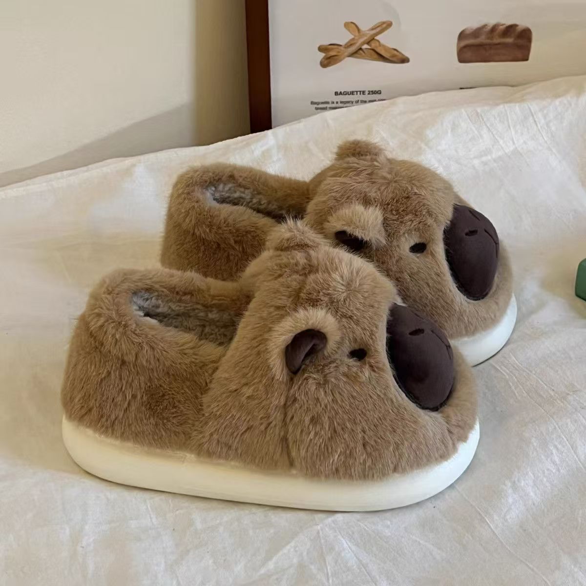 保暖月子鞋产妇2025冬季加绒毛毛包跟棉拖鞋女士室内家居棉鞋女款