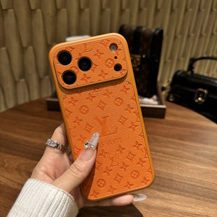 苹果手机壳简约荔枝皮质压花相机键全包16pro Max 15pm防摔软壳保护套 磁吸适用於iPhone17Pro 独特超漂亮