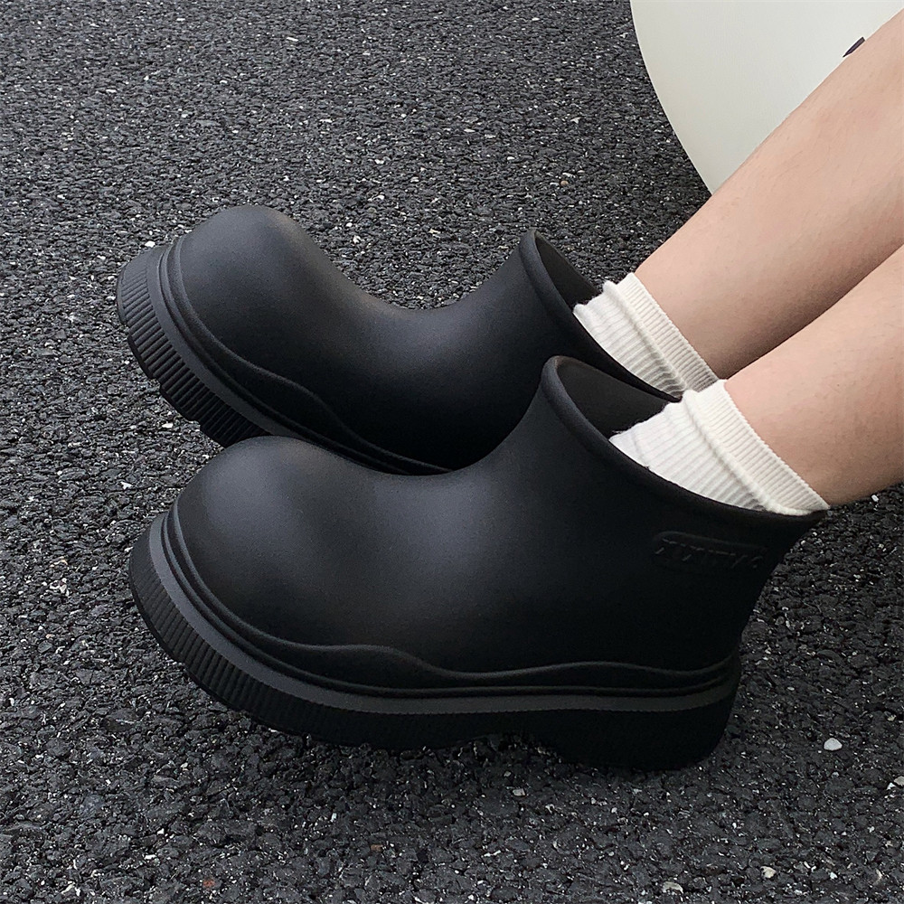 单靴女春秋时尚短筒雨靴2