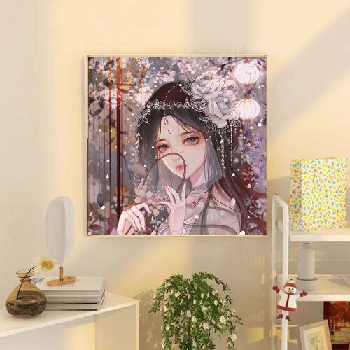 古风少女数字油画颜料丙烯装饰画