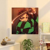 鬼灭之刃炭治郎数字油画diy手绘上色减压填涂色装 饰挂画 饰颜料装