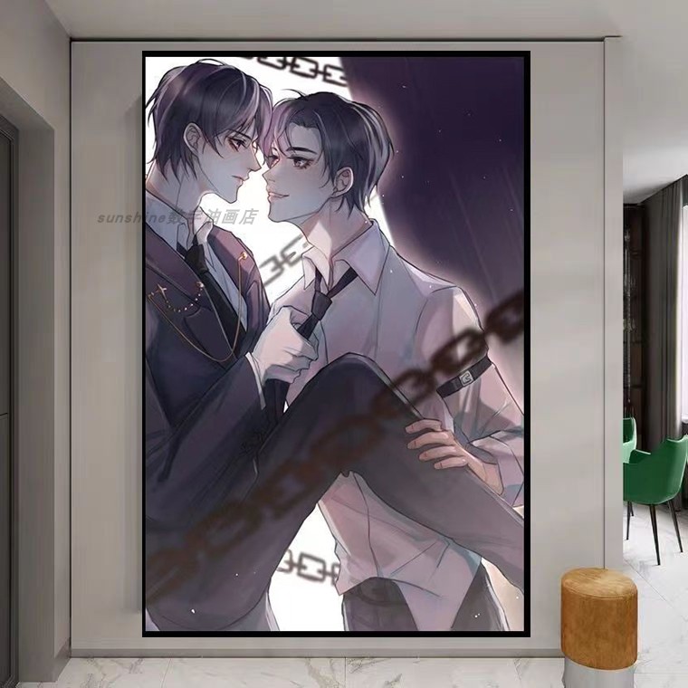 秦究游惑diy数字油画全球高考小说动漫男生手绘涂色填充画装饰画