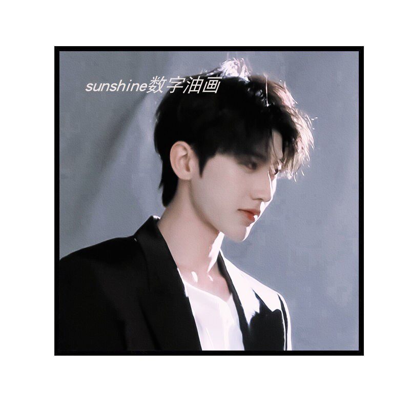 diy数字油画蔡徐坤手绘简单填色明星爱豆上色丙烯颜料装饰卧室画