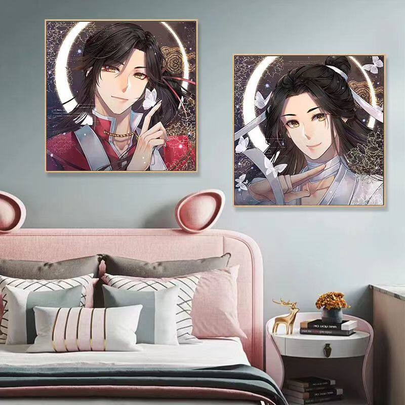 天官赐福 谢怜花城数字油画diy手绘填色涂色原耽动漫卧室装饰挂画