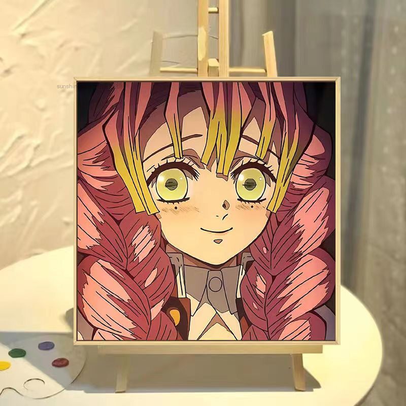 diy数字油画鬼灭之刃锻刀村篇 日漫炭治郎填充涂色手绘房间装饰画