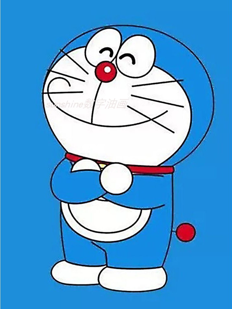 diy数字油画哆啦A梦动画