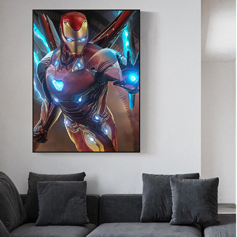 数字油画diy漫威人物钢铁侠手绘填色涂色丙烯颜料客厅装饰画礼物