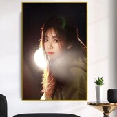 谭松韵 diy数字油画手绘填充涂色高颜值简单减压客厅玄关装 饰挂画